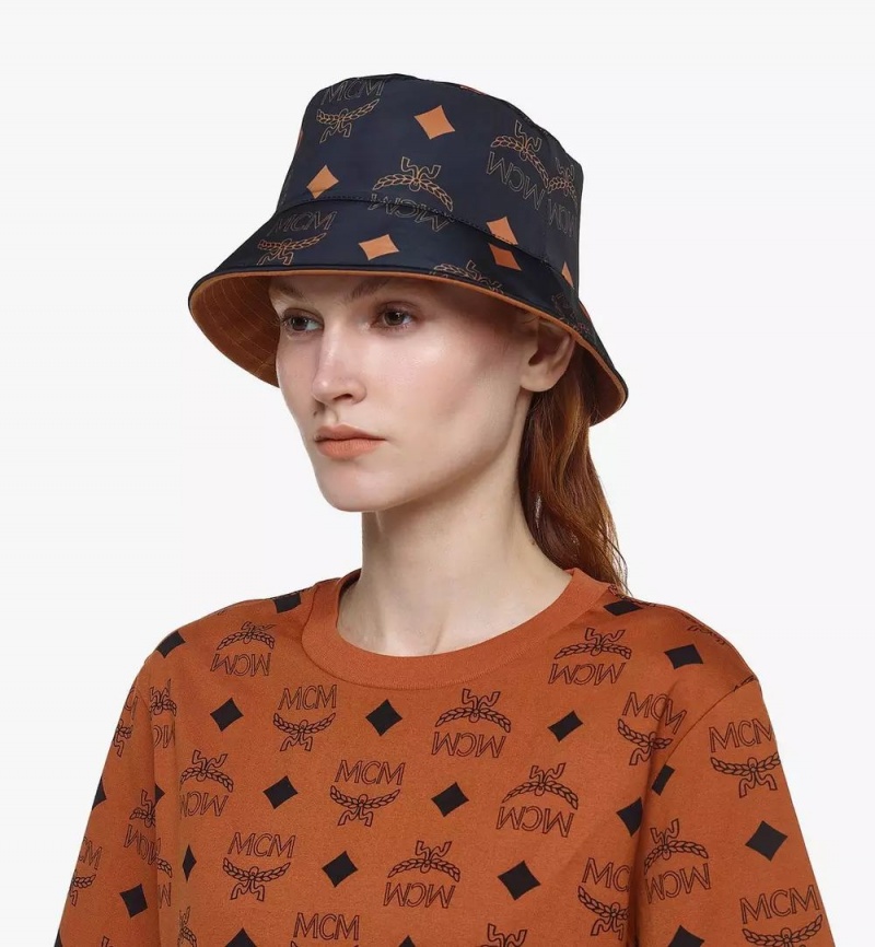 Klobuky MCM Worldwide Reversible Monogram Bucket in Recycled Polyester Damske Hnede | 435690-HFB