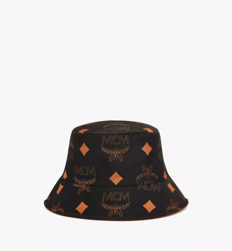 Klobuky MCM Worldwide Reversible Monogram Bucket in Recycled Polyester Panske Hnede | 792543-OVQ