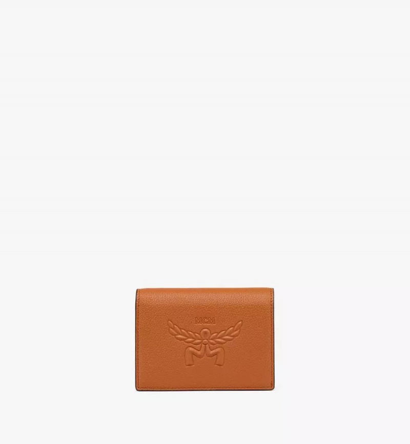 Male Penazenky MCM Worldwide Himmel Snap in Embossed Logo Kozene Hnede | 926517-PGU