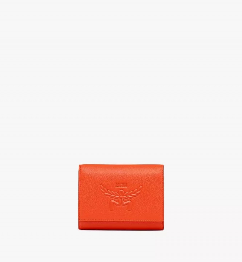 Male Penazenky MCM Worldwide Himmel Trifold in Embossed Logo Kozene Ruzove | 297103-JHD