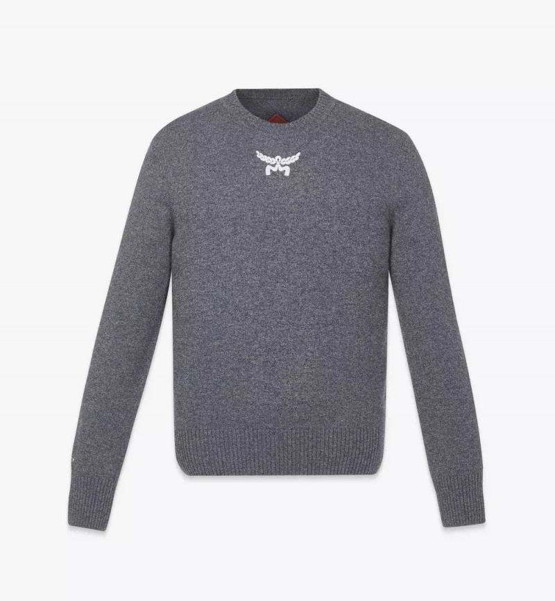 Mikina s Kapucnou MCM Worldwide Laurel in Vlna and Recycled Cashmere Damske Siva | 287154-JEP