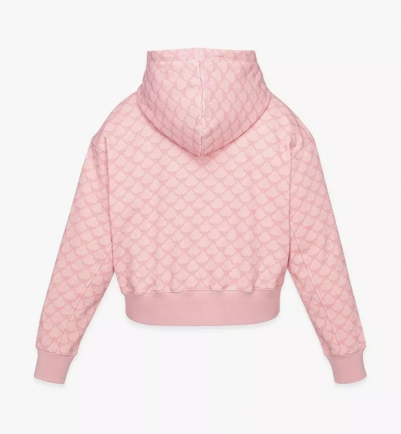 Mikina s Kapucnou MCM Worldwide Lauretos Print in Organic Bavlnene Damske Ruzove | 814936-CZS