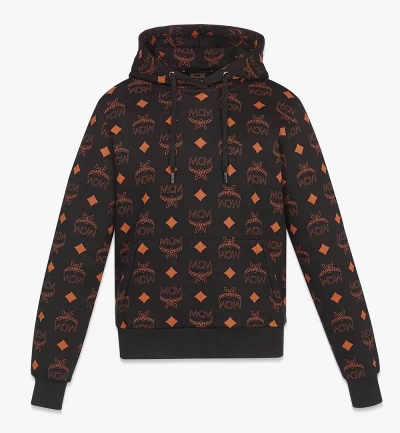 Mikina s Kapucnou MCM Worldwide Maxi Monogram Print in Organic Bavlnene Damske Čierne | 027851-ZHL