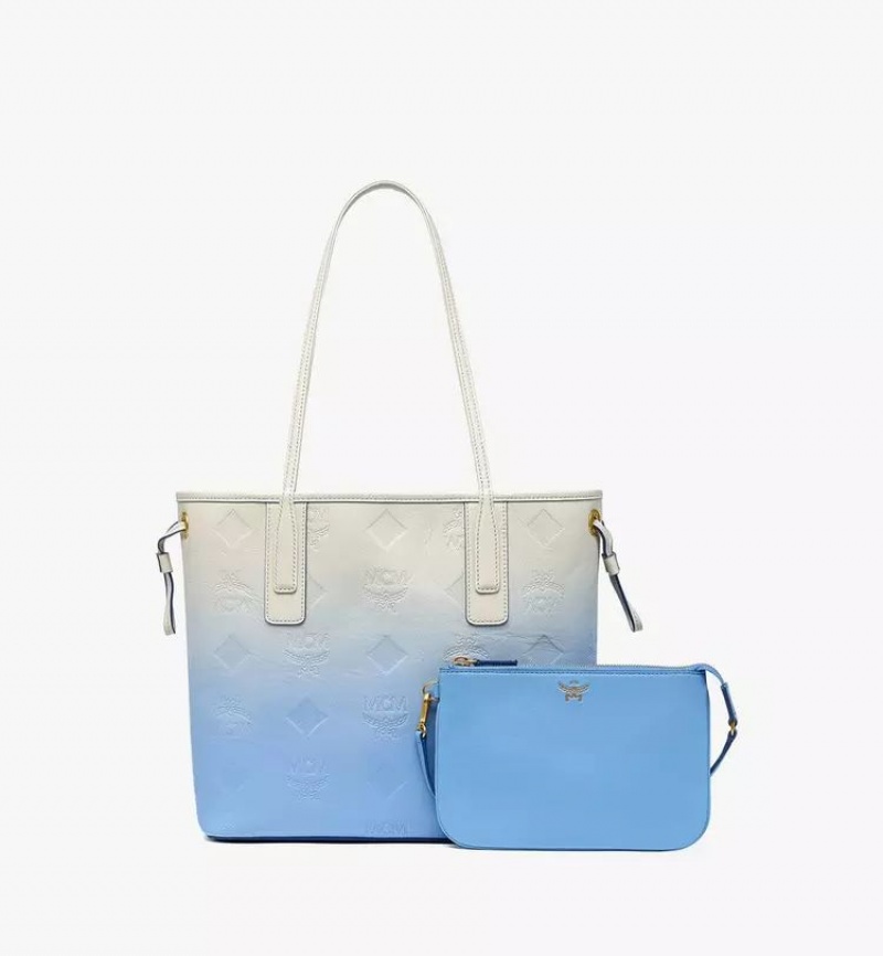 Nákupné Tašky MCM Worldwide Liz in Gradation Monogram Kozene Modre | 134506-LVI