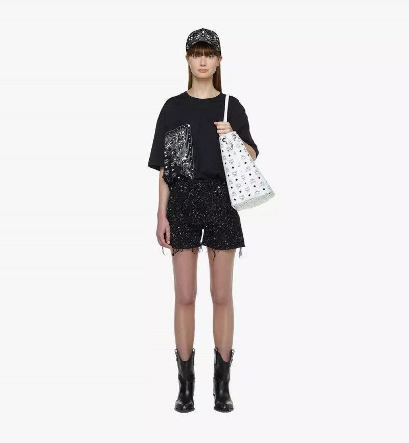 Nákupné Tašky MCM Worldwide Reversible Liz in Visetos Biele | 628051-RCY