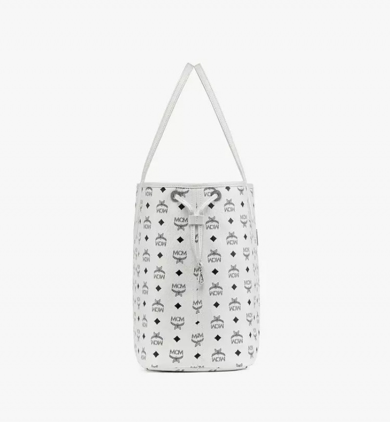 Nákupné Tašky MCM Worldwide Reversible Liz in Visetos Biele | 628051-RCY