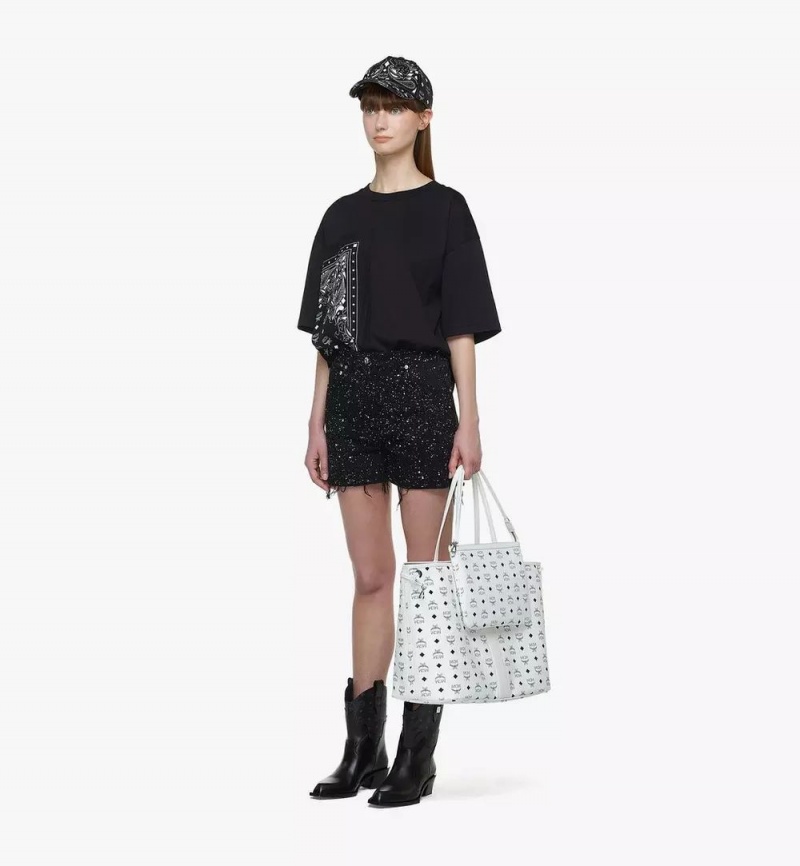 Nákupné Tašky MCM Worldwide Reversible Liz in Visetos Biele | 628051-RCY