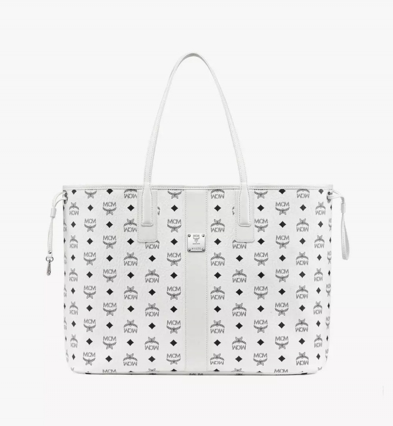 Nákupné Tašky MCM Worldwide Reversible Liz in Visetos Biele | 628051-RCY