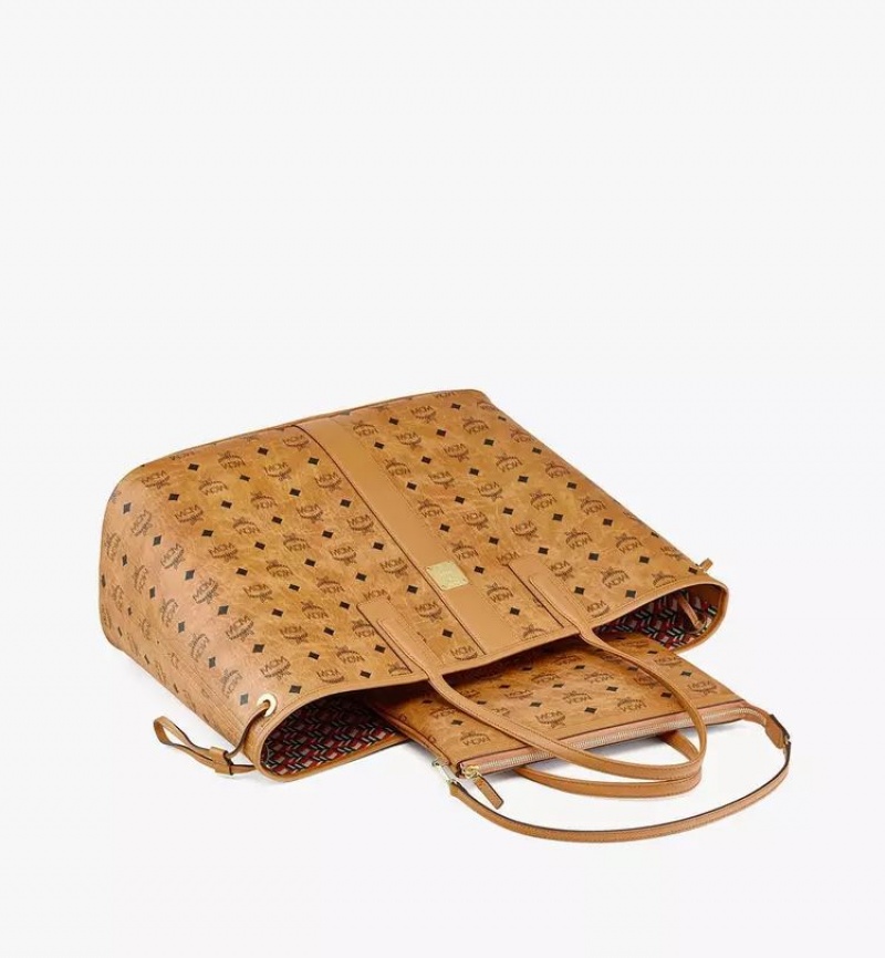 Nákupné Tašky MCM Worldwide Reversible Liz in Visetos Hnede | 692748-RCD