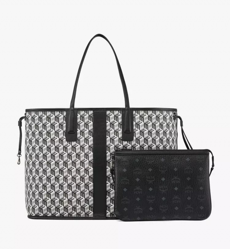 Nákupné Tašky MCM Worldwide Reversible Liz in Visetos Čierne | 106349-DBX