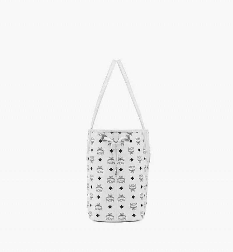 Nákupné Tašky MCM Worldwide Reversible Liz in Visetos Biele | 283946-QNK
