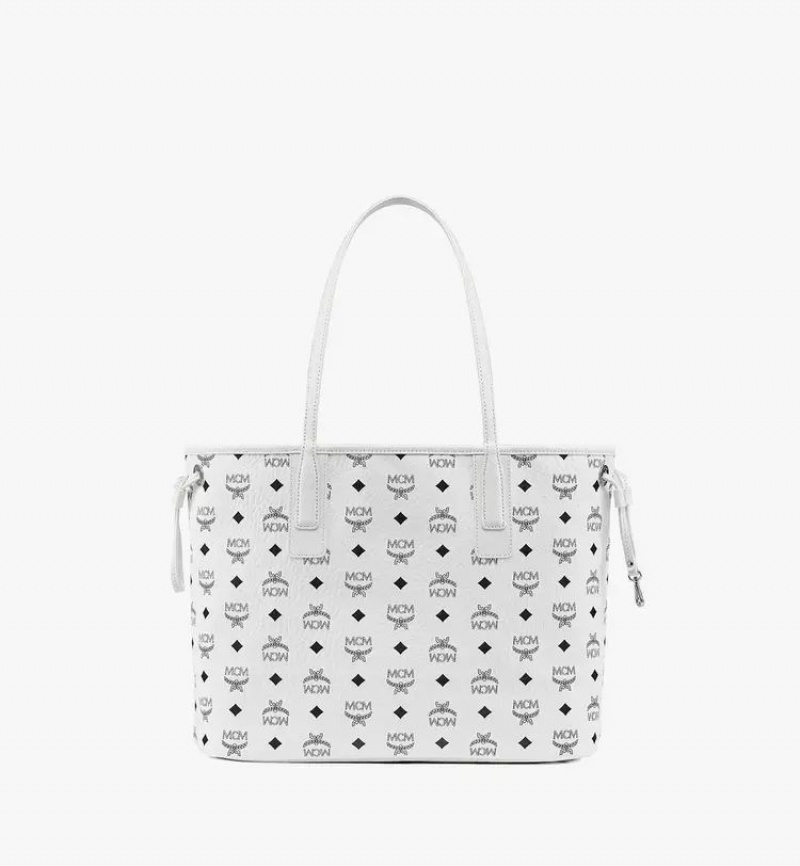 Nákupné Tašky MCM Worldwide Reversible Liz in Visetos Biele | 283946-QNK