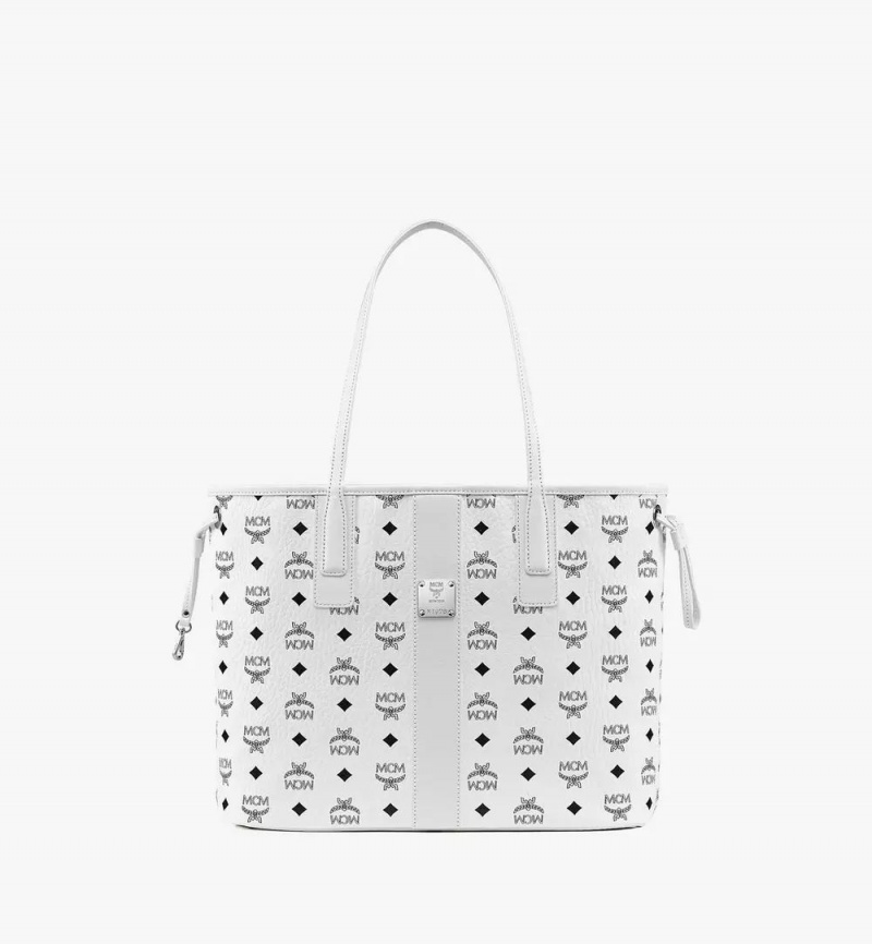 Nákupné Tašky MCM Worldwide Reversible Liz in Visetos Biele | 283946-QNK