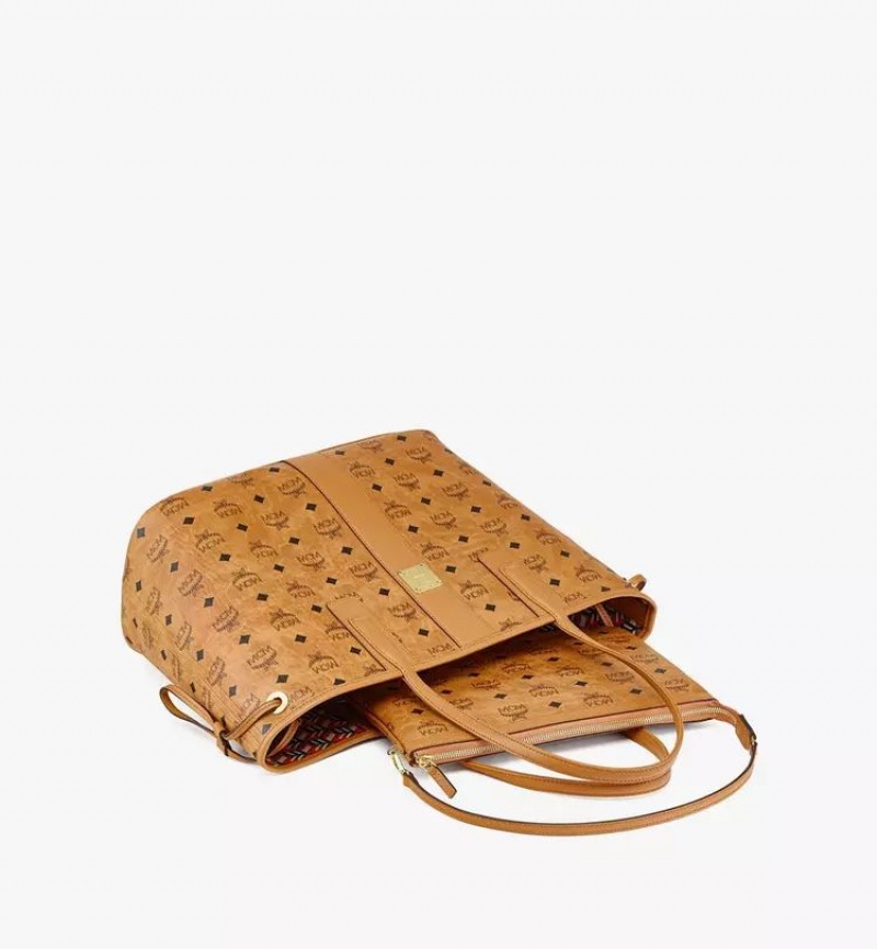 Nákupné Tašky MCM Worldwide Reversible Liz in Visetos Hnede | 723098-EMT
