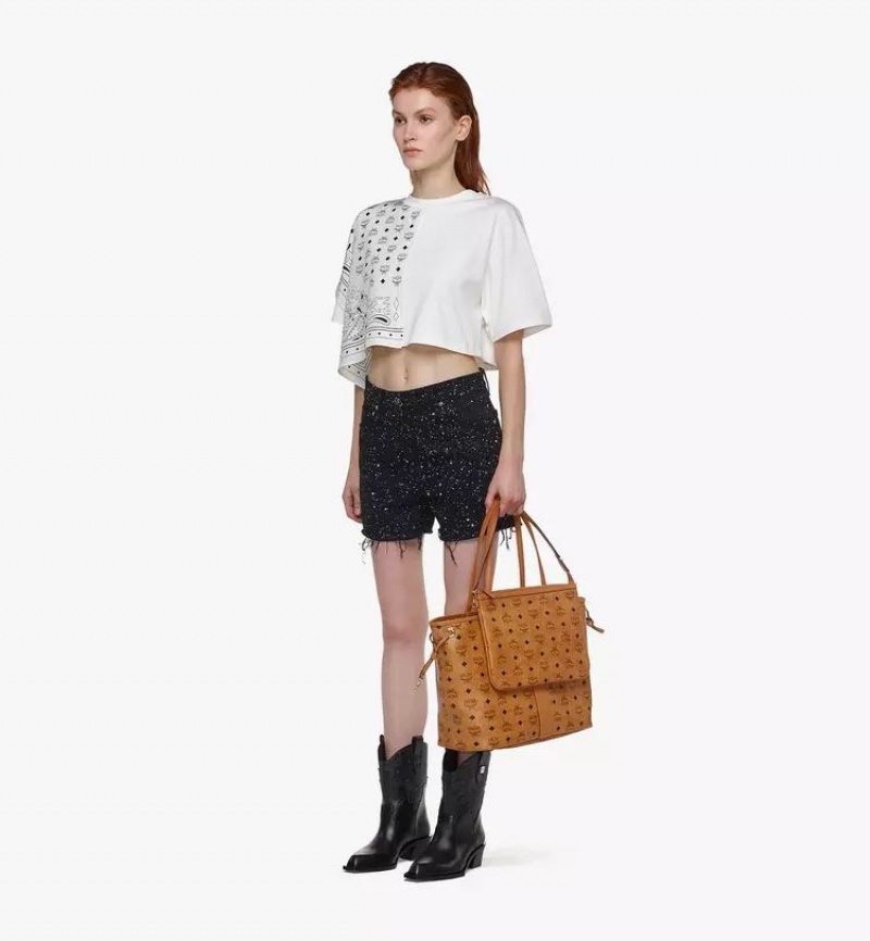 Nákupné Tašky MCM Worldwide Reversible Liz in Visetos Hnede | 723098-EMT