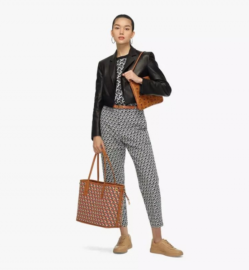 Nákupné Tašky MCM Worldwide Reversible Liz in Visetos Hnede | 723098-EMT