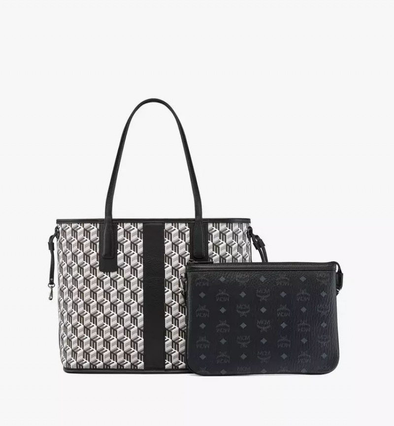 Nákupné Tašky MCM Worldwide Reversible Liz in Visetos Čierne | 078942-UWG