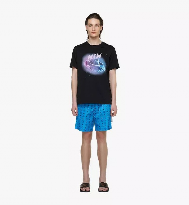 Nohavice MCM Worldwide Monogram Print Swim Trunks Panske Modre | 618730-JTA