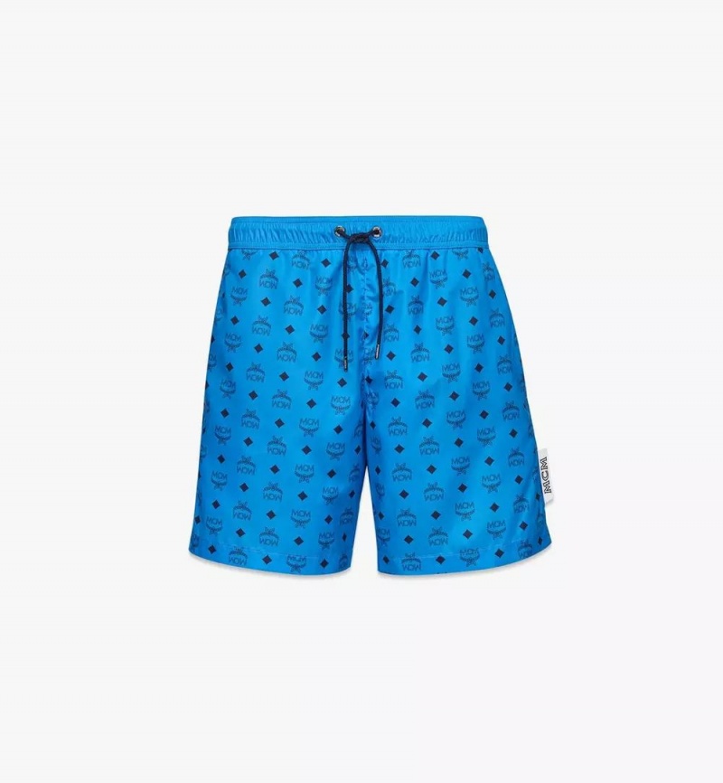Nohavice MCM Worldwide Monogram Print Swim Trunks Panske Modre | 618730-JTA
