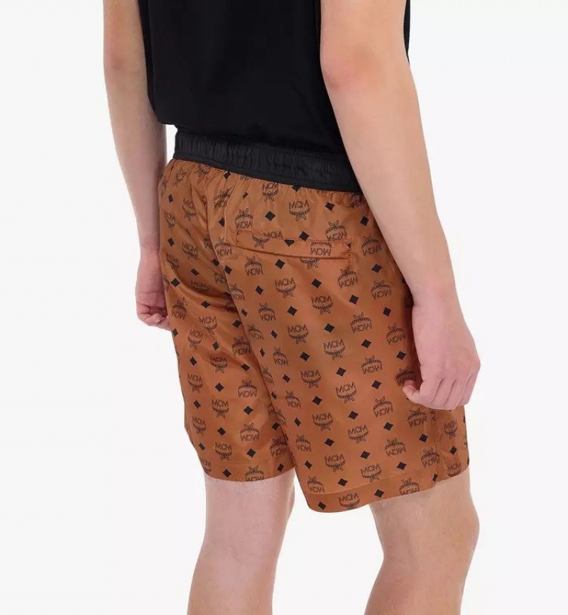 Nohavice MCM Worldwide Monogram Print Swim Trunks Panske Hnede | 796350-AFV