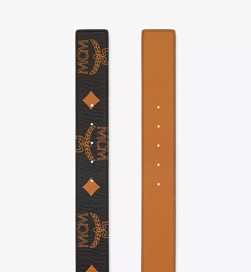 Opasky MCM Worldwide Claus Laurel M Reversible 1.75” in Maxi Visetos Panske Čierne | 243678-BKA