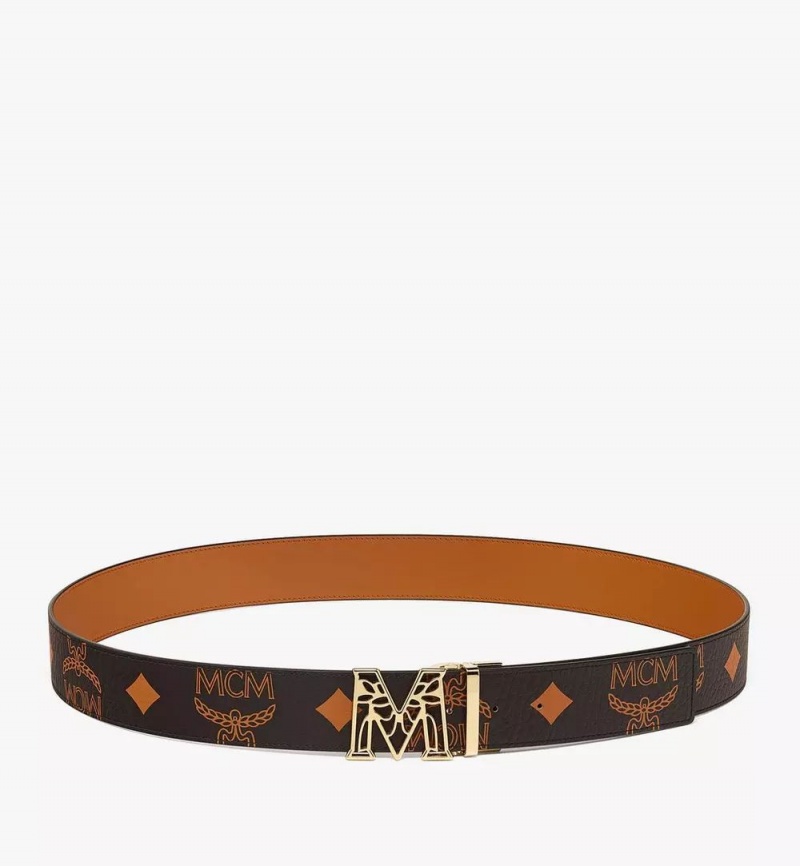 Opasky MCM Worldwide Claus Laurel M Reversible 1.75” in Maxi Visetos Panske Čierne | 243678-BKA