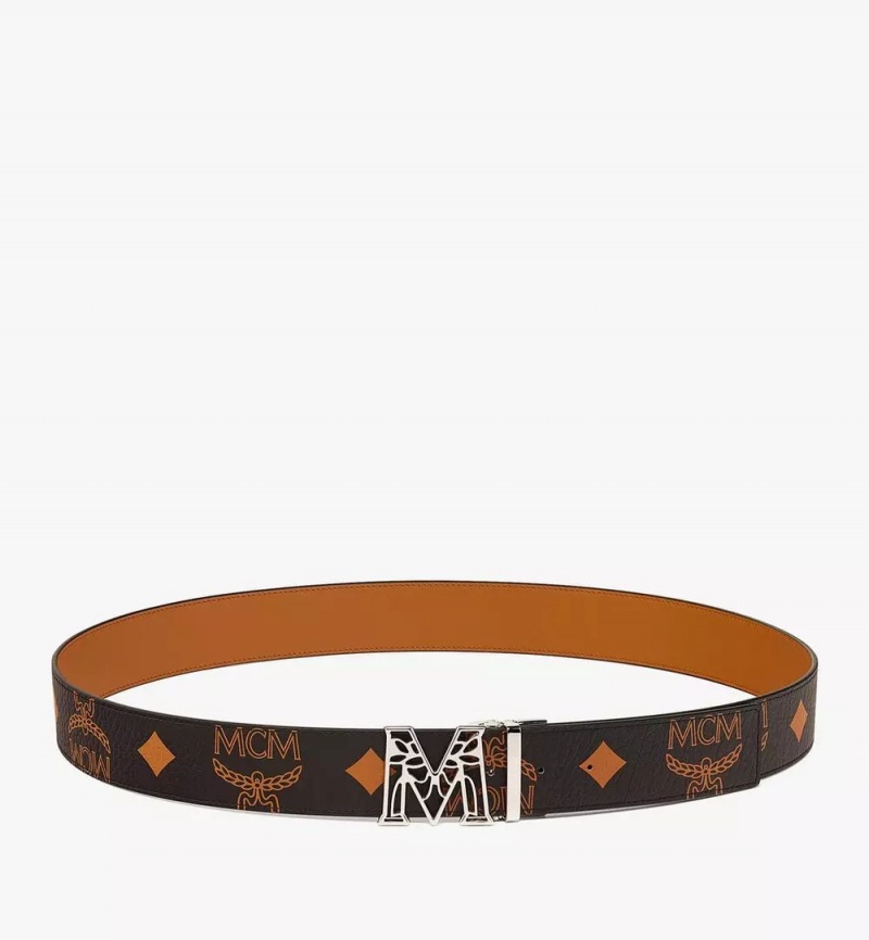 Opasky MCM Worldwide Claus Laurel M Reversible 1.75” in Maxi Visetos Damske Čierne | 830214-DWJ