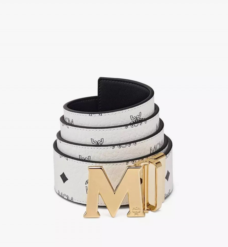 Opasky MCM Worldwide Claus M Reversible 1.75” in Visetos Panske Biele | 279680-TLJ