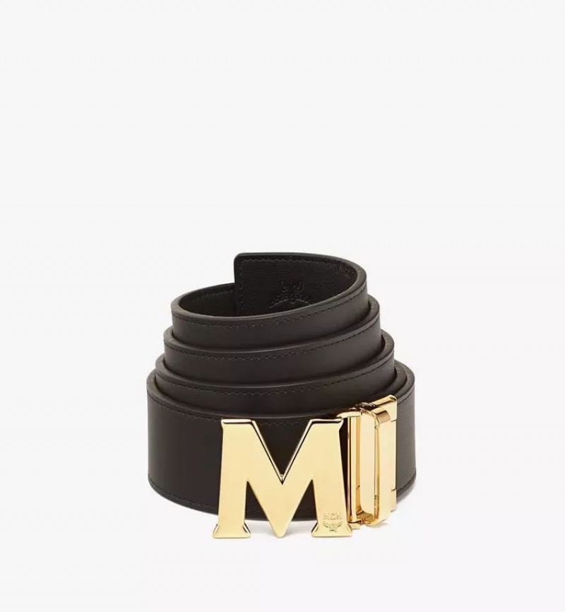 Opasky MCM Worldwide Claus M Reversible 1.75” in Embossed Monogram Kozene Panske Čierne | 352781-IHR