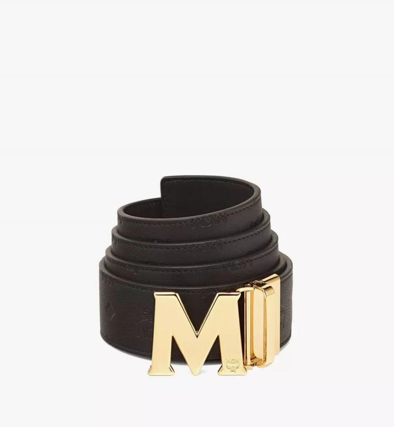 Opasky MCM Worldwide Claus M Reversible 1.75” in Embossed Monogram Kozene Panske Čierne | 352781-IHR
