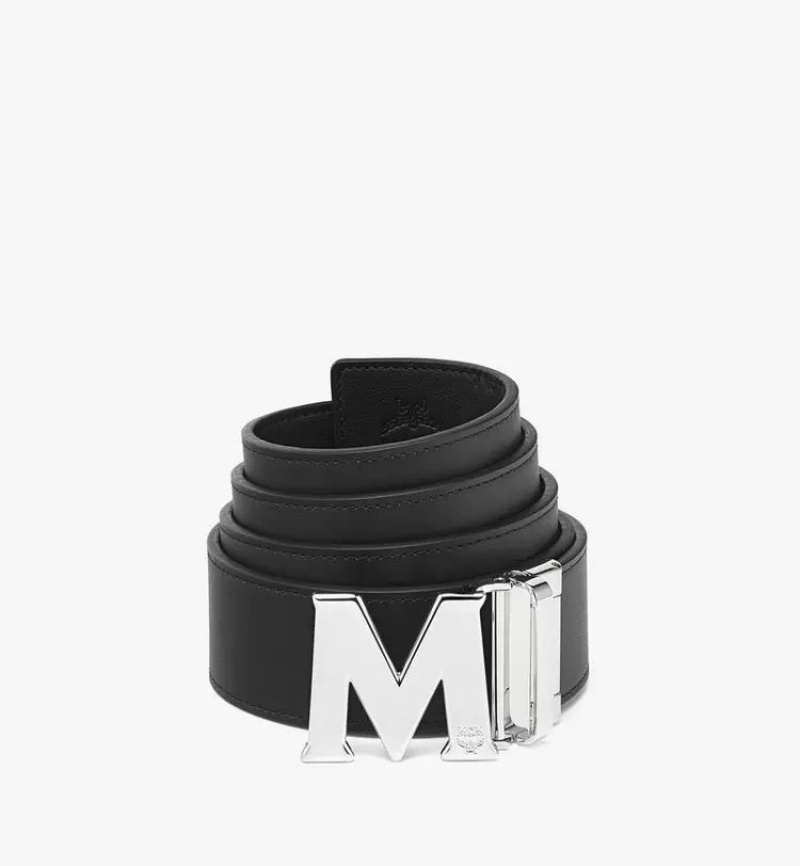 Opasky MCM Worldwide Claus M Reversible 1.75” in Embossed Monogram Kozene Panske Čierne | 167423-KWH