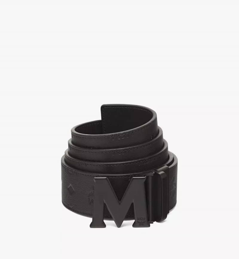 Opasky MCM Worldwide Claus M Reversible 1.75” in Embossed Monogram Kozene Panske Čierne | 235084-RGO