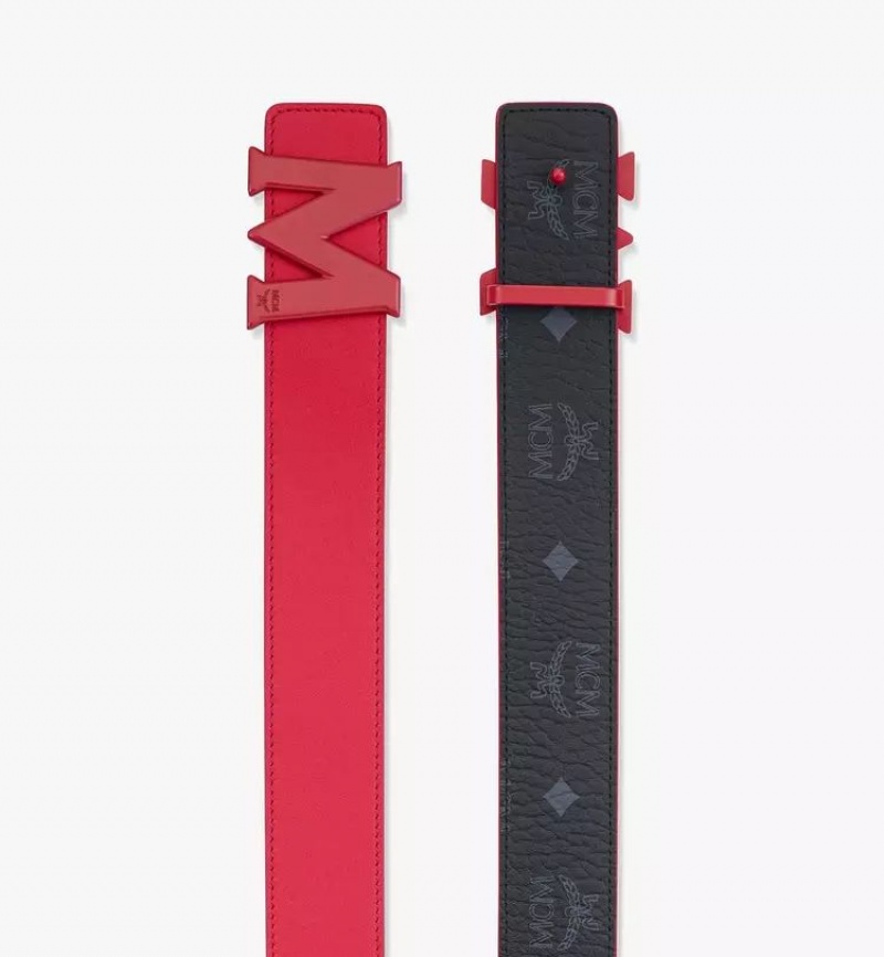 Opasky MCM Worldwide Claus Tonal M Reversible 1.5” Panske Červené | 269053-QYO