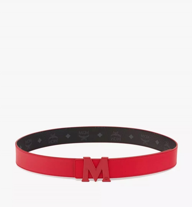 Opasky MCM Worldwide Claus Tonal M Reversible 1.5” Panske Červené | 269053-QYO