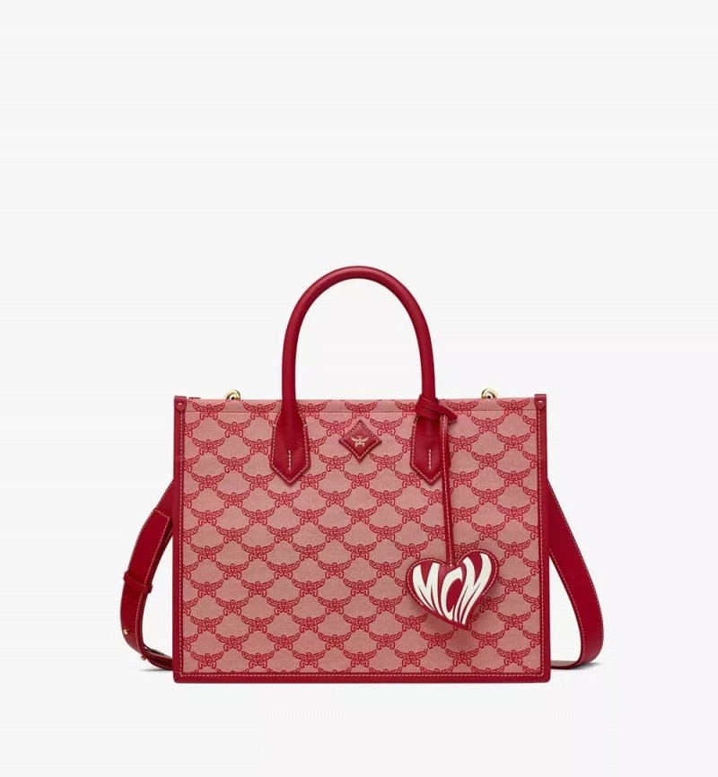 Prenosná Taška MCM Worldwide Himmel in Lauretos Jacquard Červené | 021768-RKS