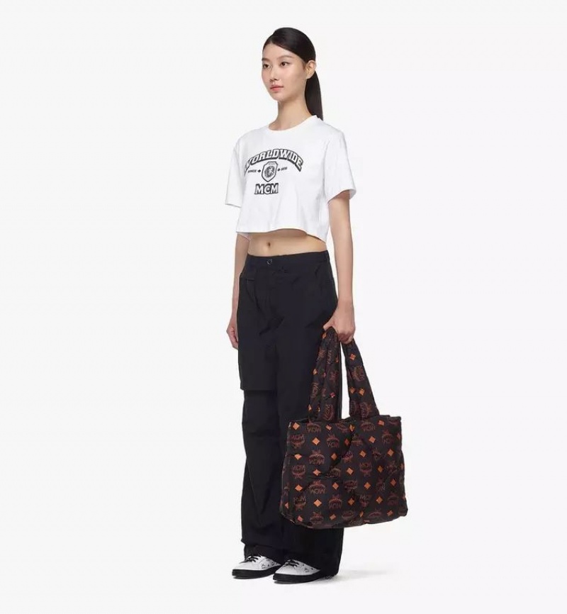 Prenosná Taška MCM Worldwide München Prešívané in Maxi Monogram Nylon Čierne | 402517-RKM