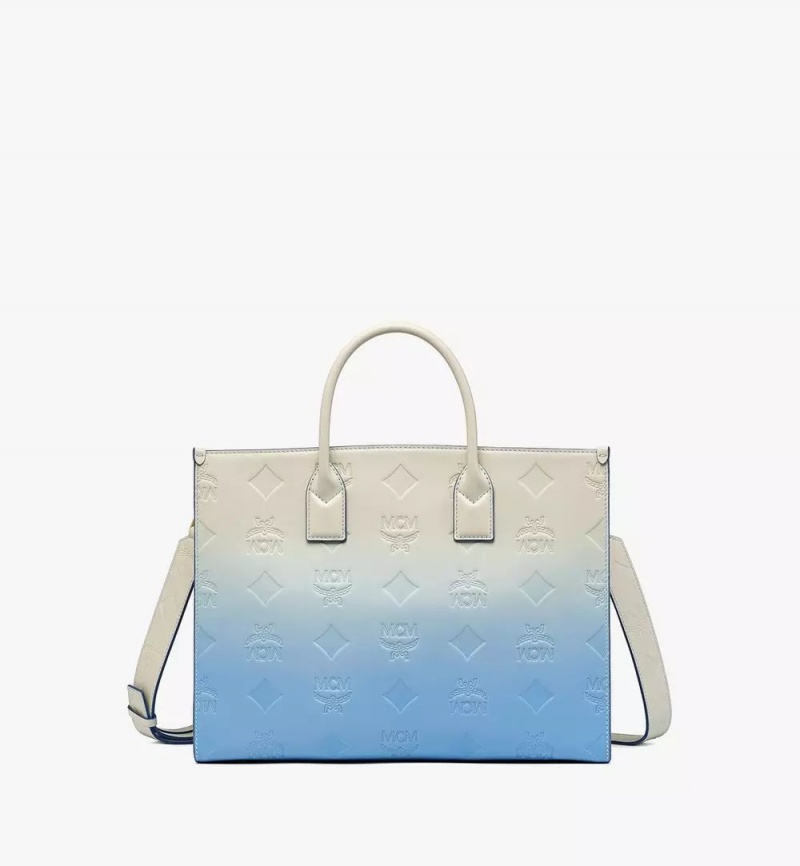 Prenosná Taška MCM Worldwide München in Gradation Monogram Kozene Modre | 937450-BRN