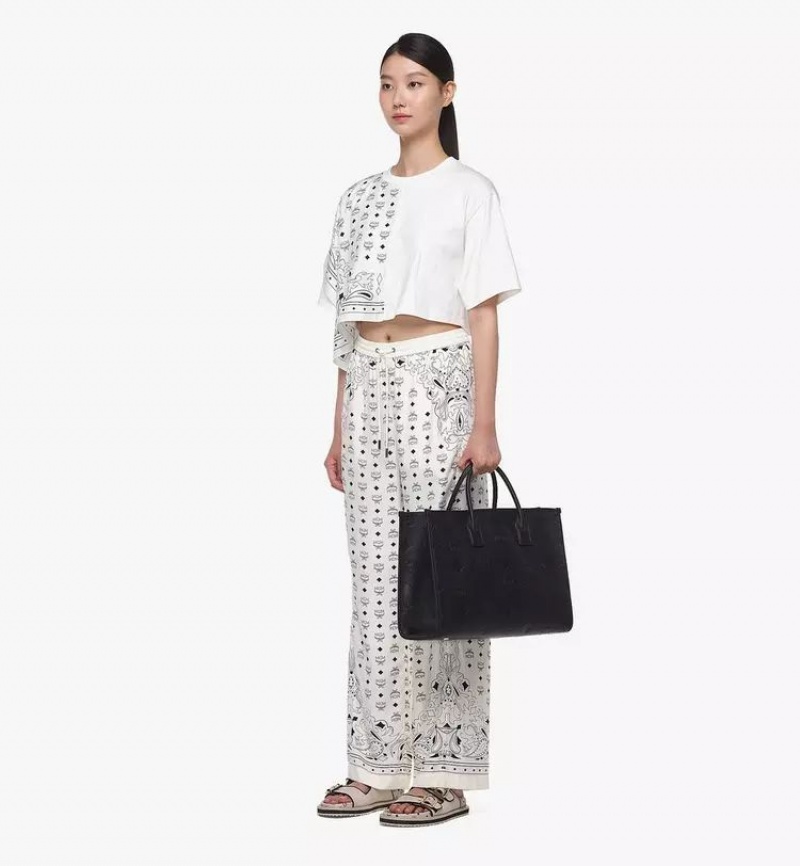 Prenosná Taška MCM Worldwide München in Maxi Monogram Kozene Čierne | 014937-TEG