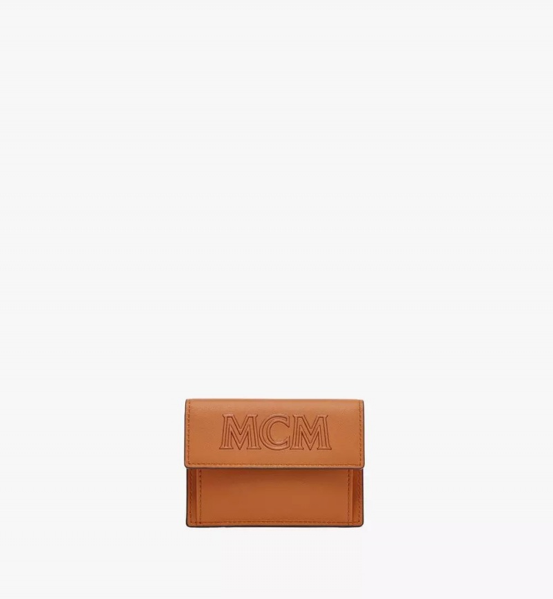 Puzdro Na Kartu MCM Worldwide Aren Pouch in Spanish Calf Kozene Hnede | 081265-VME