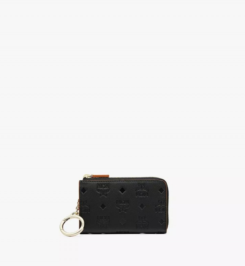 Puzdro Na Kartu MCM Worldwide Aren Zip in Monogram Kozene Čierne | 867902-CXL