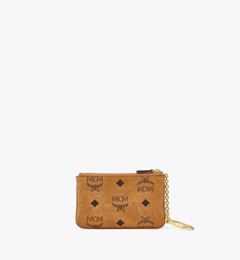Puzdro Na Kartu MCM Worldwide Key Pouch in Visetos Original Hnede | 259146-MYD