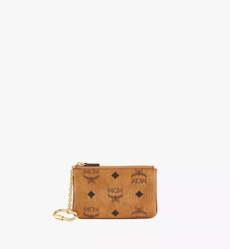 Puzdro Na Kartu MCM Worldwide Key Pouch in Visetos Original Hnede | 259146-MYD
