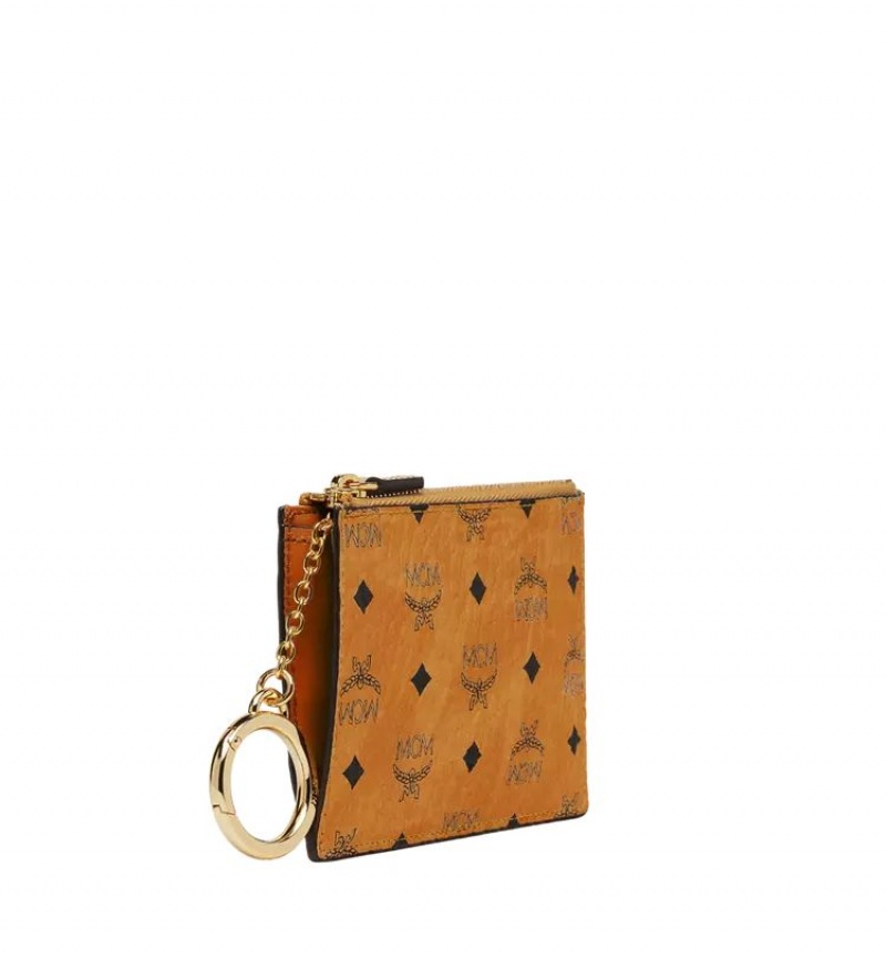 Puzdro Na Kartu MCM Worldwide Key Pouch in Visetos Original Hnede | 541376-NAS