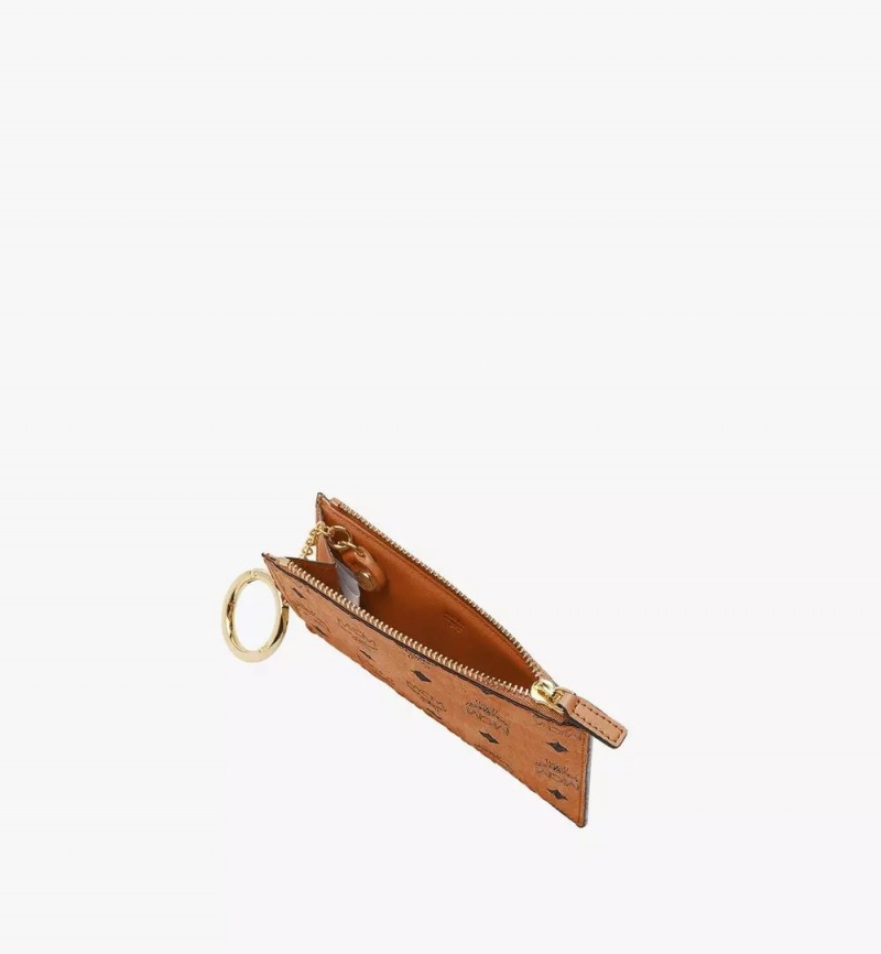 Puzdro Na Kartu MCM Worldwide Key Pouch in Visetos Original Hnede | 541376-NAS