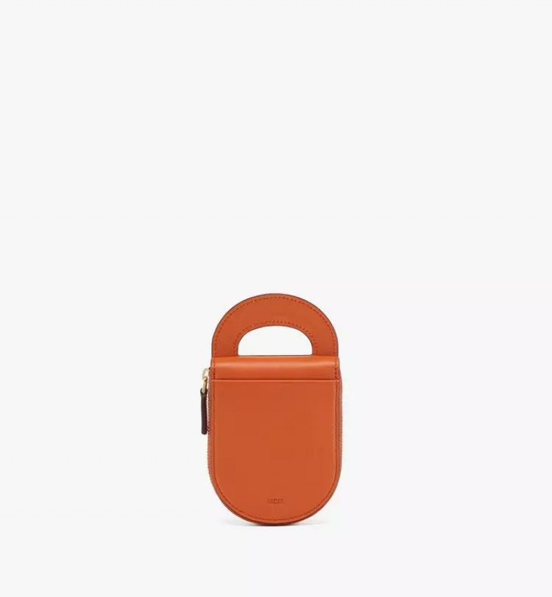 Puzdro Na Kartu MCM Worldwide Mode Travia Logo Holder in Spanish Nappa Kozene Hnede | 123490-PYJ