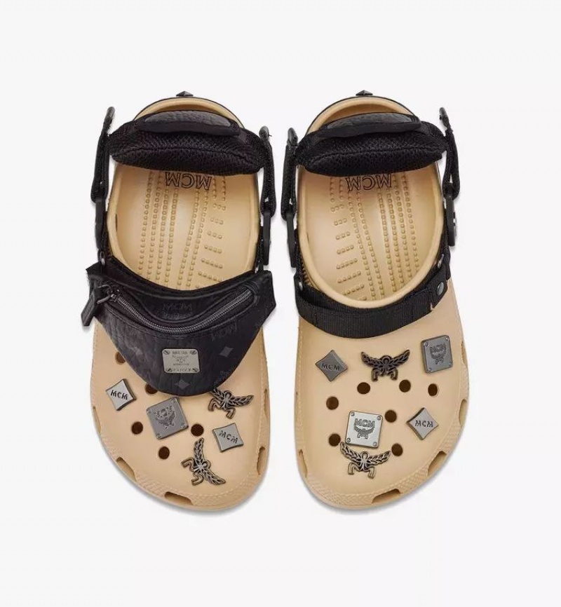 Slapky MCM Worldwide MCM x CROCS Klasické Clog w/ Bracelet Panske Béžové | 571326-ERZ