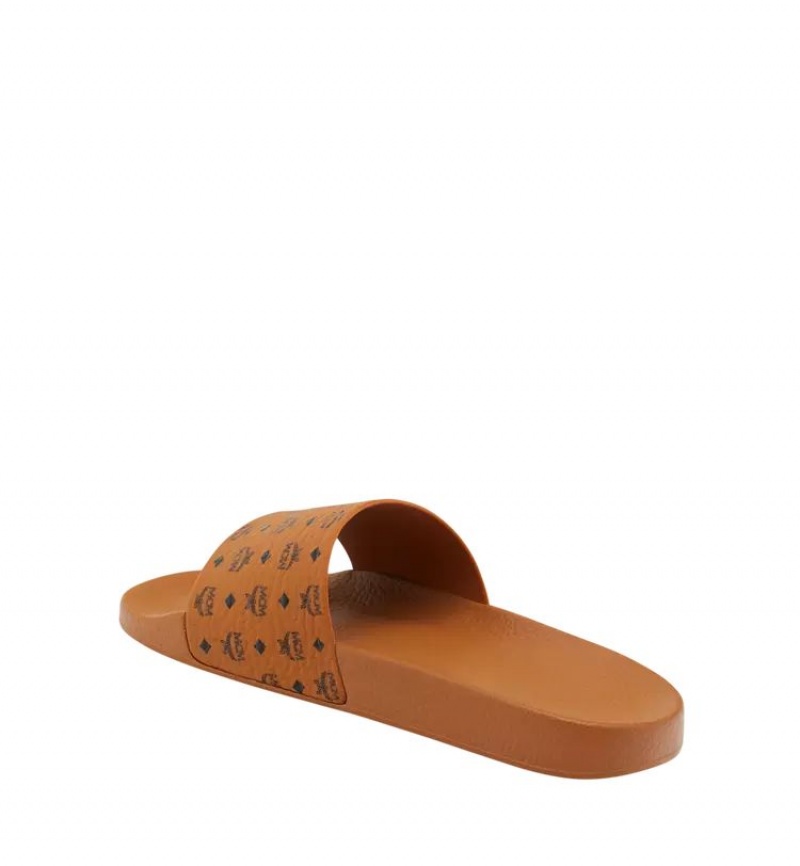 Slapky MCM Worldwide Monogram Print Rubber Panske Hnede | 859321-ARG