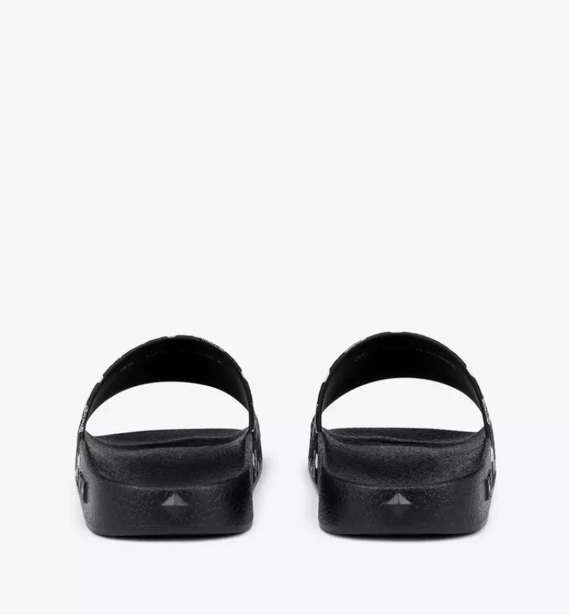 Slapky MCM Worldwide Monogram Print Rubber Panske Čierne | 175803-MHI