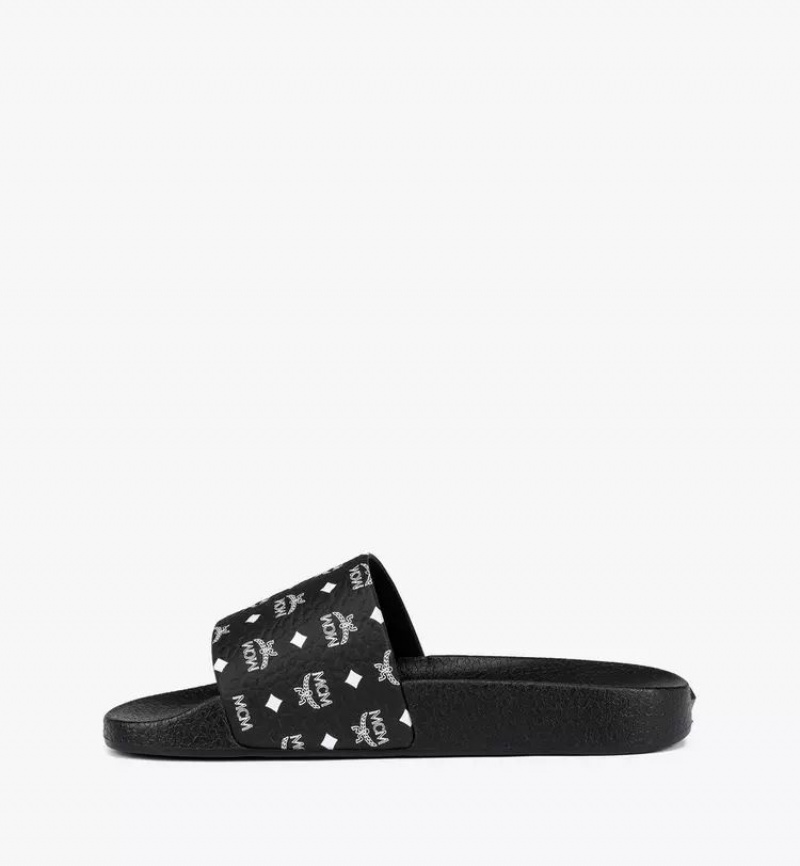 Slapky MCM Worldwide Monogram Print Rubber Panske Čierne | 175803-MHI
