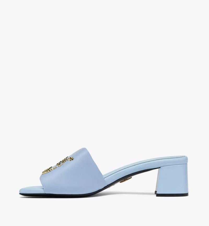 Slapky MCM Worldwide Strass Logo Heel Damske Modre | 189576-QYU